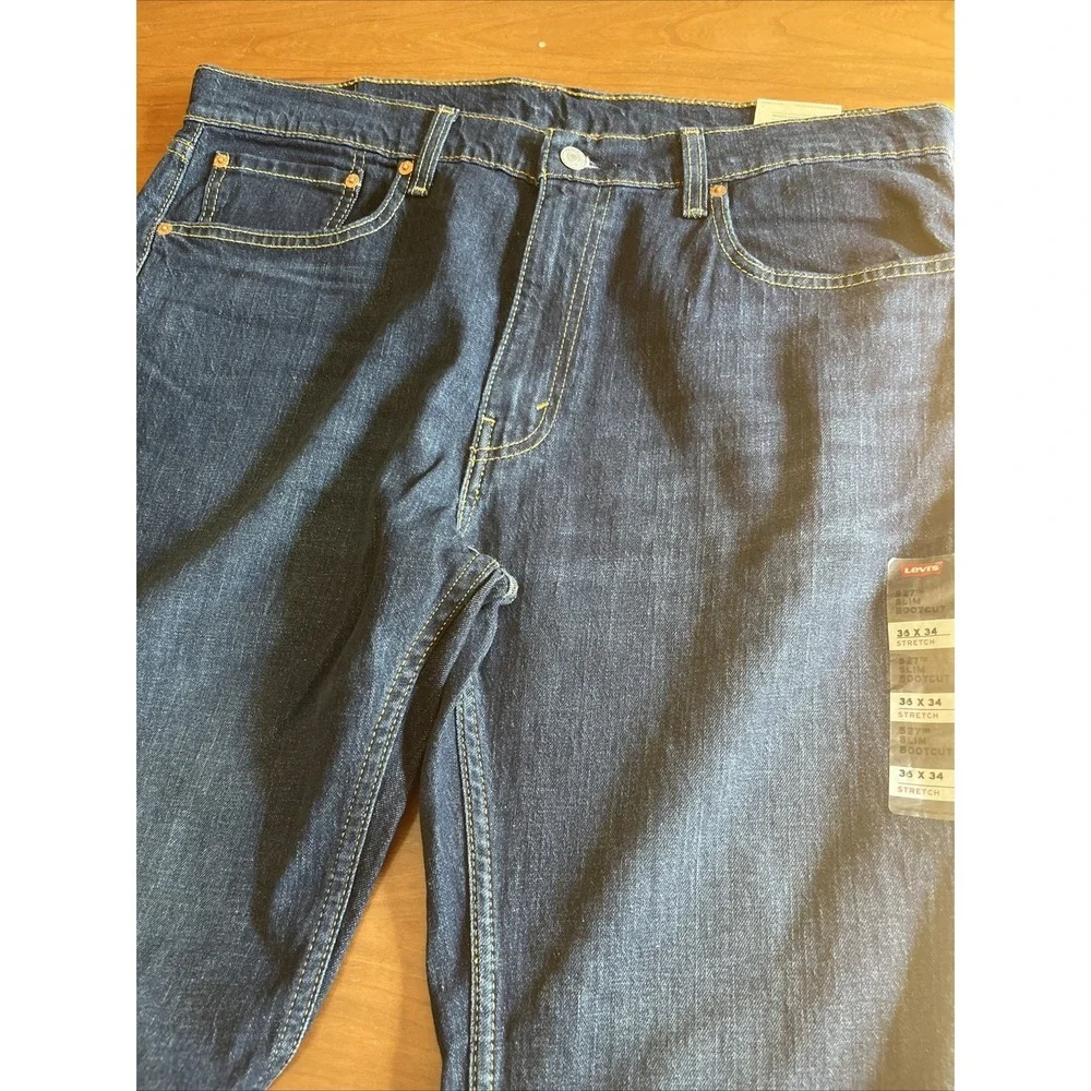 NWT Levi's 527 Slim Bootcut Jeans Men's 36x34 Dark Wash Stretch